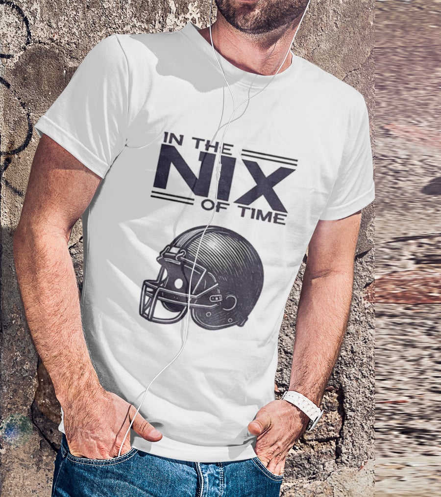 In The Nix Of Time Bo Nix Denver Broncos Football Helmet T-Shirt