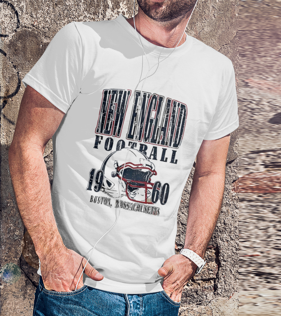 New England Football 1960 Boston Massachusetts Helmet T-Shirt