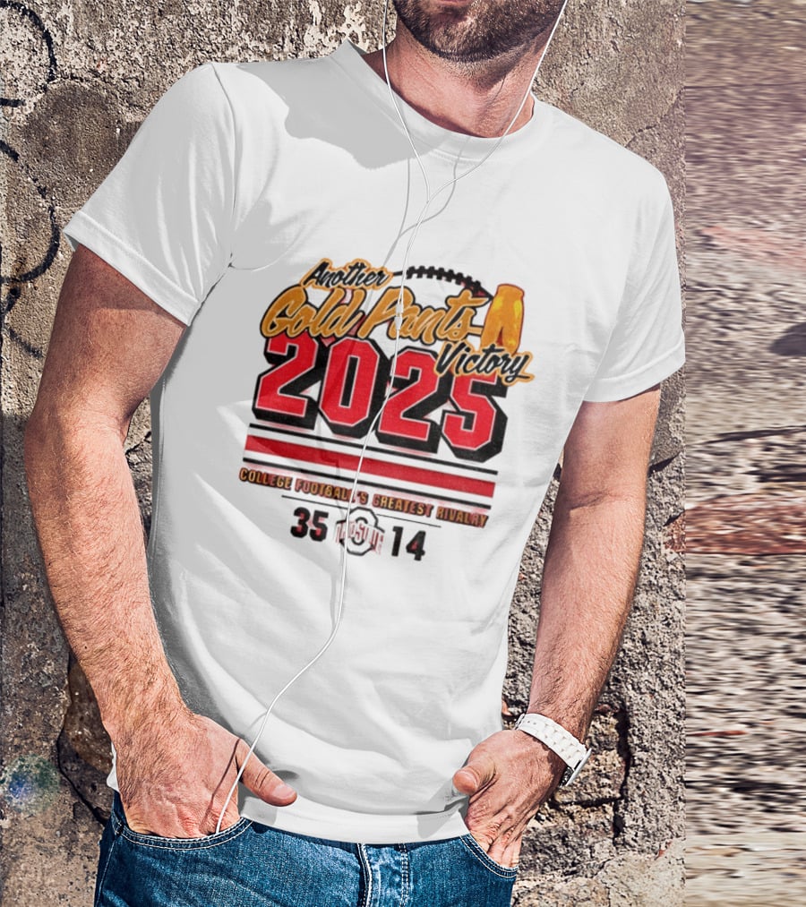 Ohio State Buckeyes 2025 Gold Pants Victory T-Shirt
