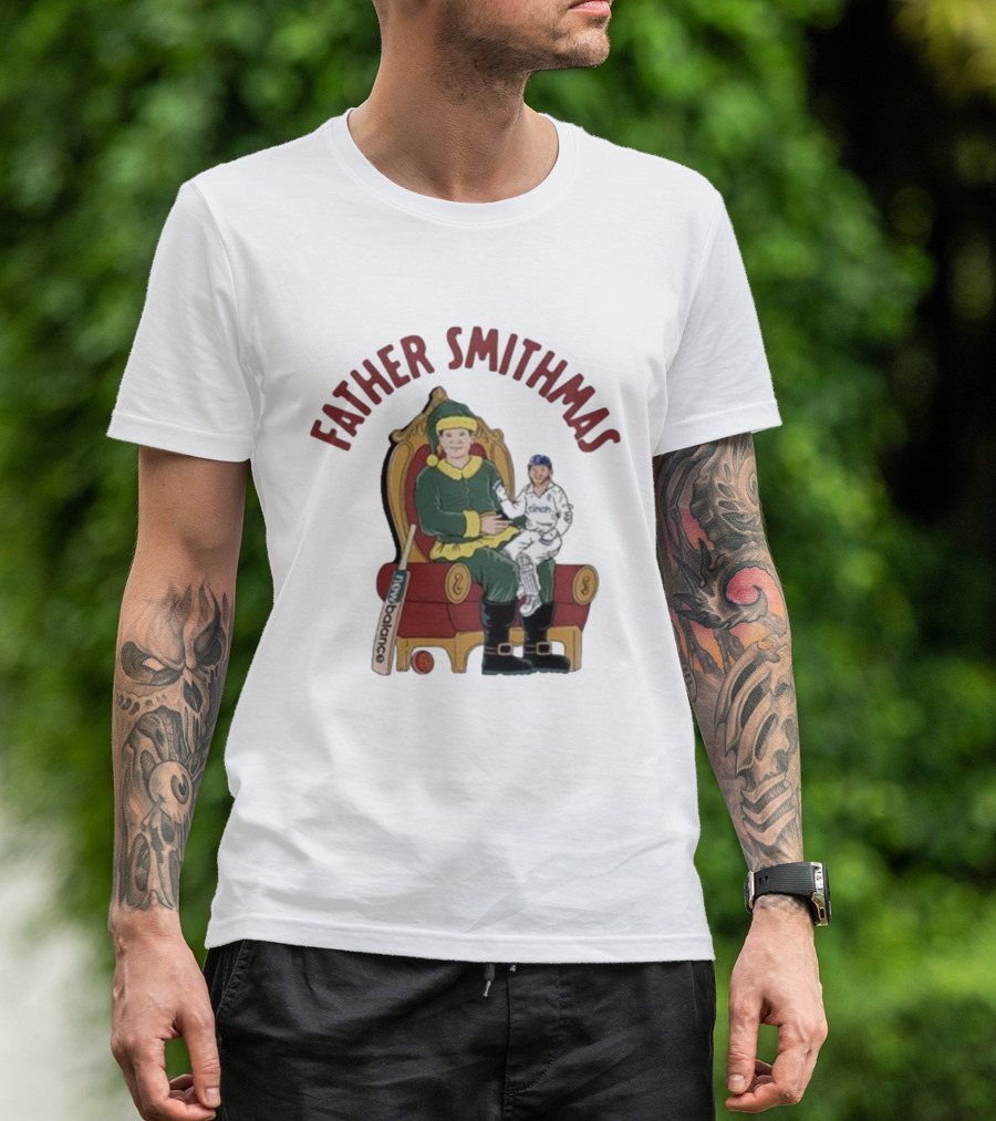 Father Smithmas Santa Suit Christmas Cricket Steve Smith T-Shirt