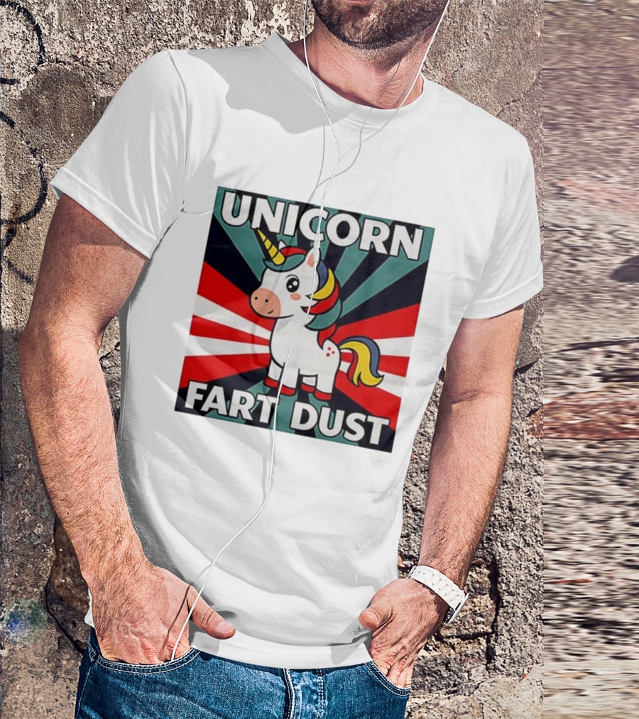 Unicorn Fart Dust Cartoon Colorful Cute Design T-Shirt