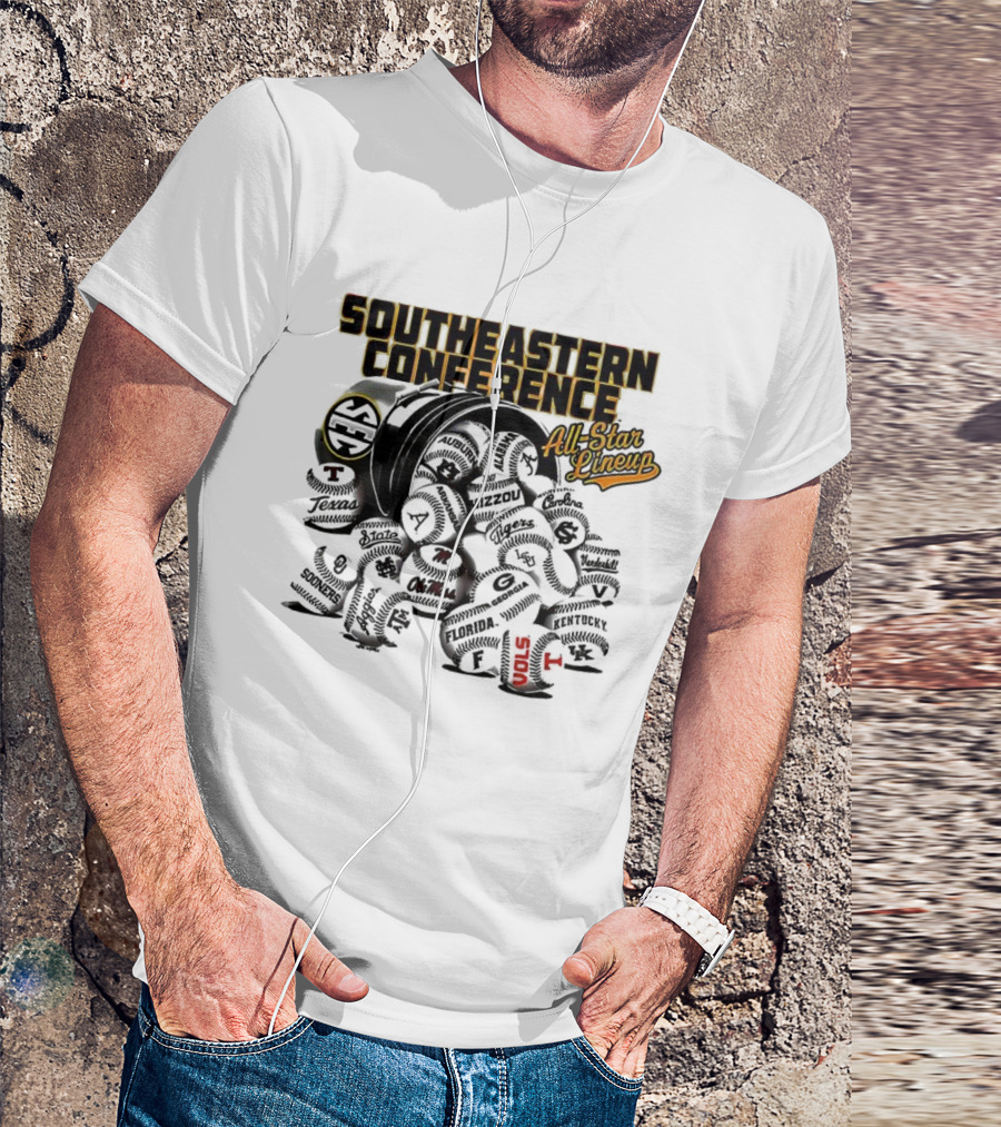 Southeastern Conference All Star Baseball Lineup Teams T-Shirt
