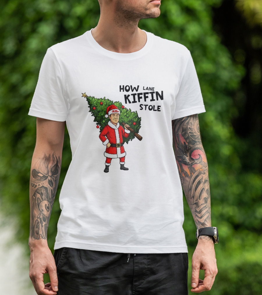 How Lane Kiffin Stole Christmas Ole Miss Santa Tree T-Shirt
