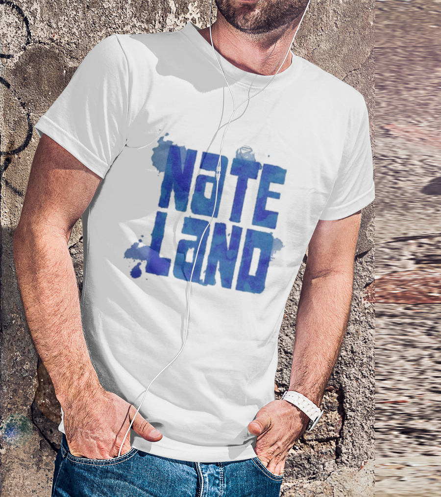 Nate Land Watercolor Reflection Text T-Shirt