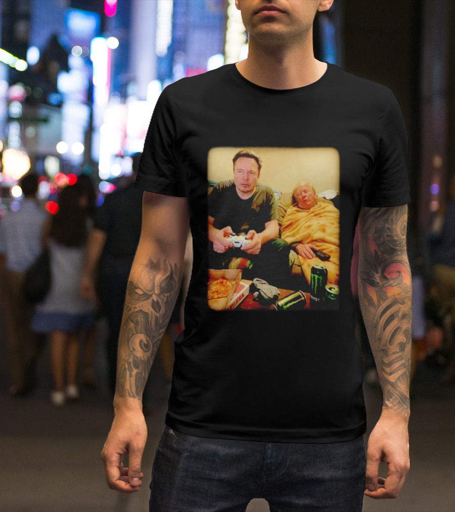 Elon Don Gaming Pizza Couch Monster Energy T-Shirt