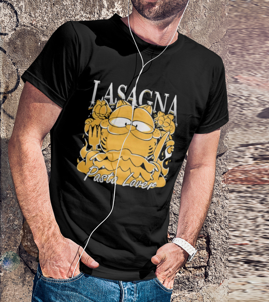 Garf Lasagna Pasta Lover Cat Iconic Character Fun Design T-Shirt