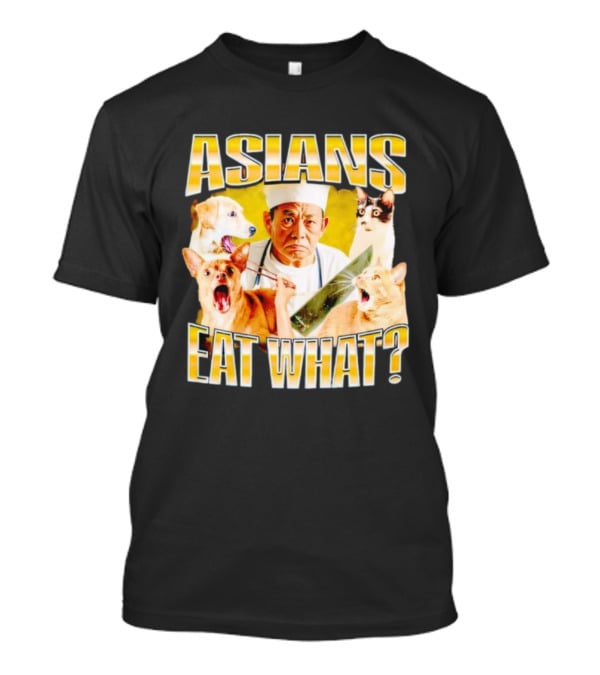 Asians Eat What Chef With Knife And Surprised Cats T-Shirt