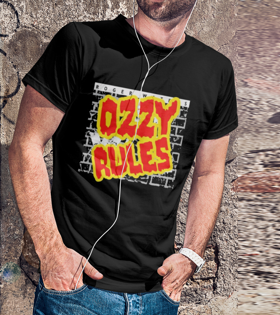 Roger Waters Ozzy Rules Another Prick In The Wall Graffiti Brick Style T-Shirt