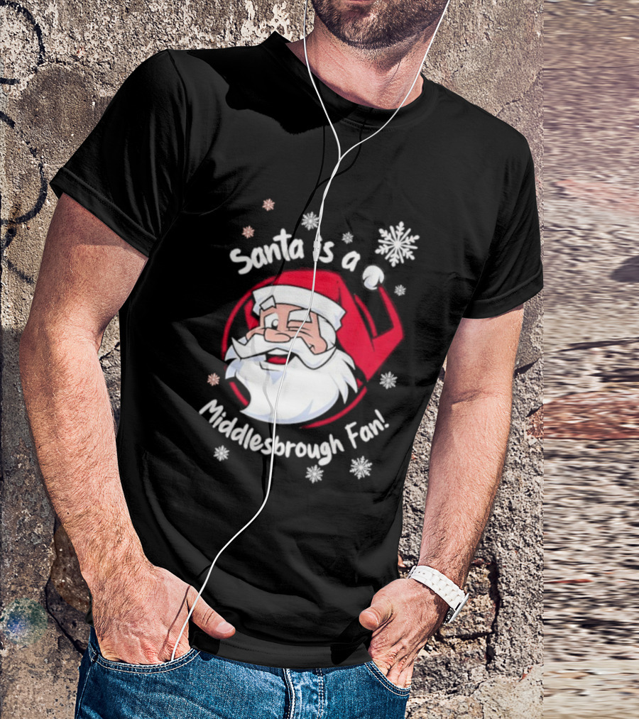 Santa Is A Middlesbrough Fan Christmas Snowflakes T-Shirt