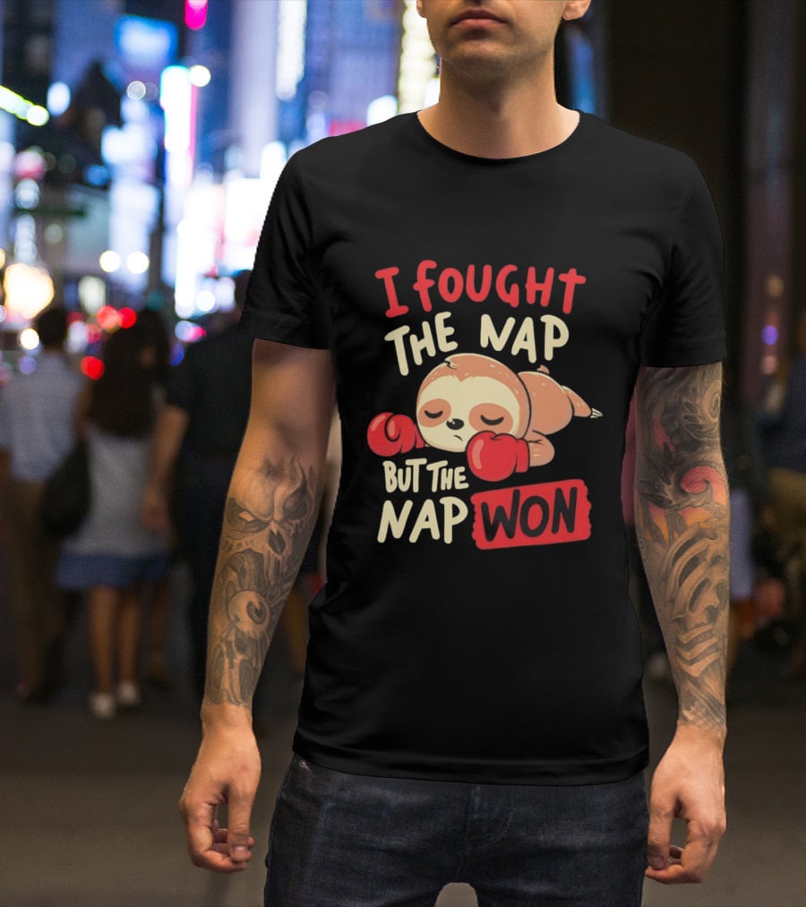 I Fought The Nap But The Nap Won Sloth Boxing Gloves T-Shirt