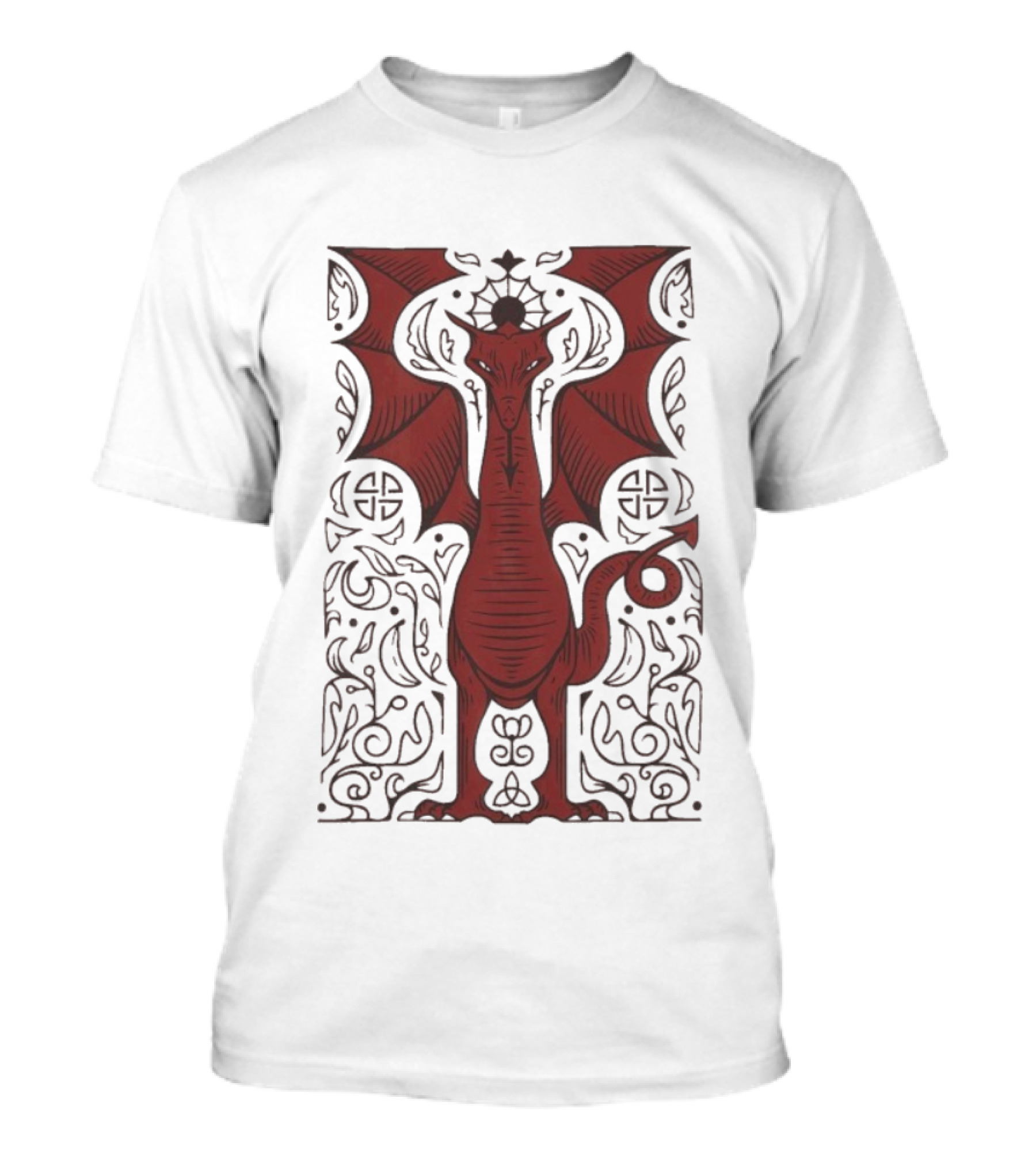 Cdawgva Celtic Red Dragon Mythical Design T-Shirt