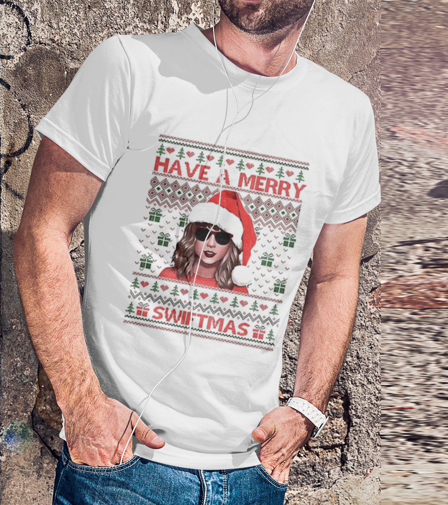 Have A Merry Swiftmas Ugly Christmas Santa Sweater Style T-Shirt
