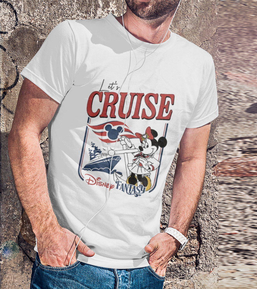 Mickey Minnie Disney Fantasy Family Cruise Let's Cruise Adventure T-Shirt