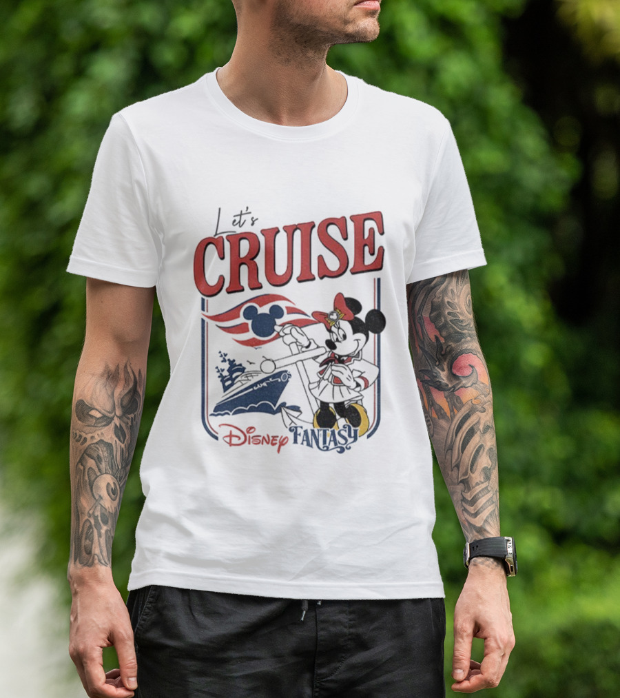 Mickey Minnie Disney Fantasy Family Cruise Let's Cruise Adventure T-Shirt