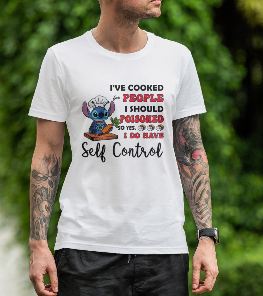 Stitch Cooked For People I Should Poisoned Sushi Self Control T-Shirt