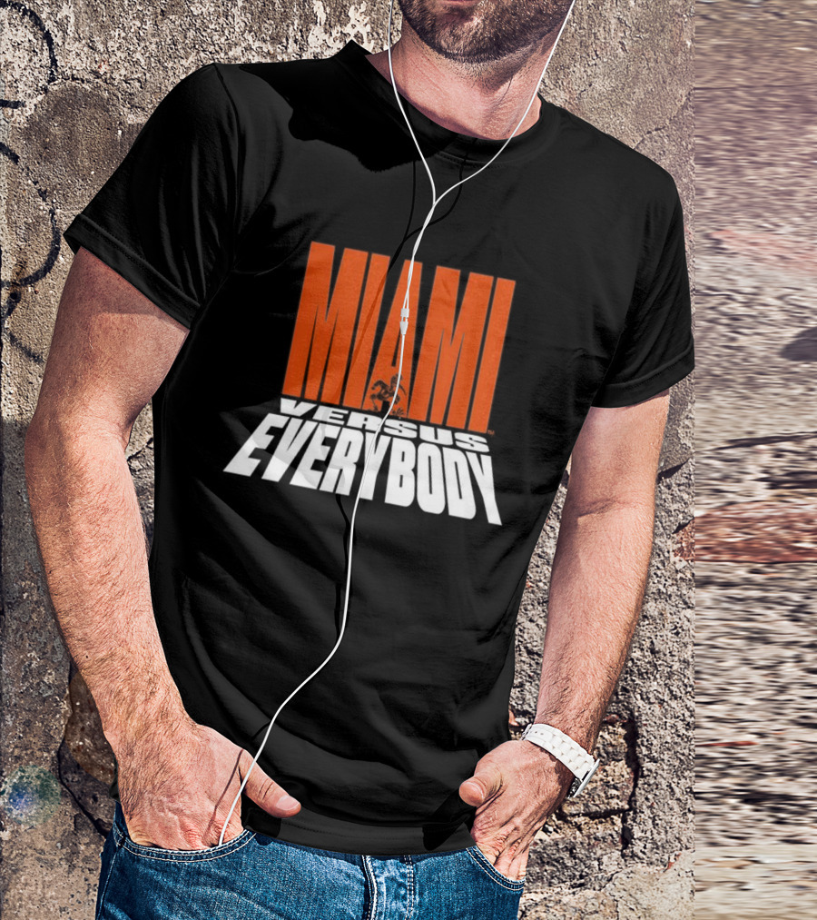 Miami Hurricanes Football Miami Versus Everybody Mascot T-Shirt