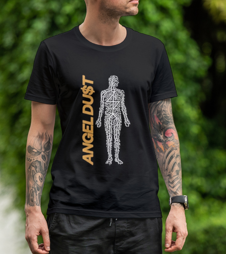 Angel Du$t Money Man Skeleton Outline T-Shirt