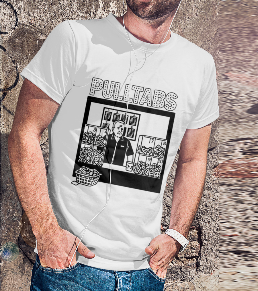 Minnesota Pull Tabs Comic Scene With Counter And Boxes T-Shirt