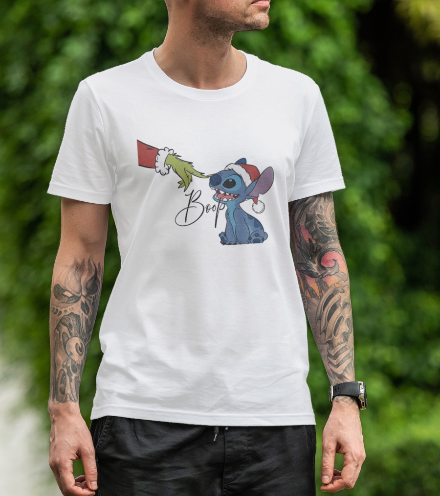 Grinch Boop Stitch Christmas 2025 T-Shirt