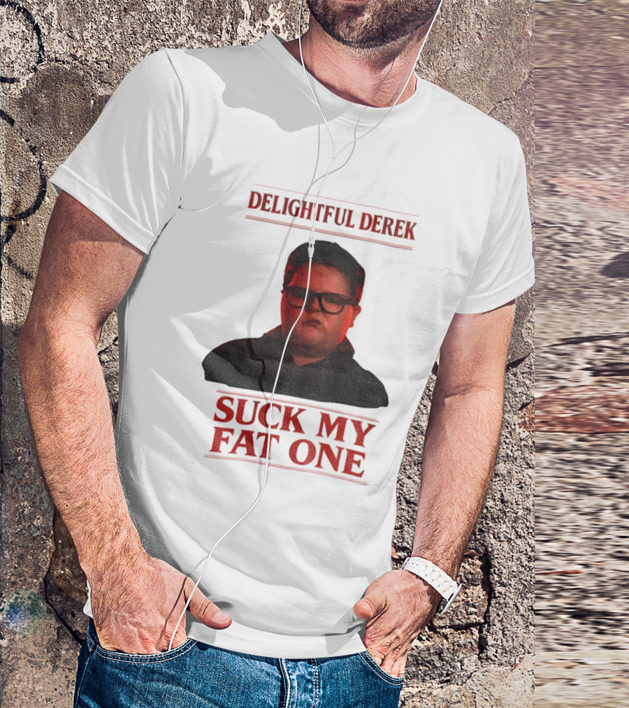 Delightful Derek Stranger Things Suck My Fat One Christmas T-Shirt