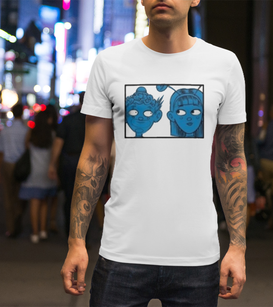 Homestuck Whistles Comic Characters Blue Faces Retro Style T-Shirt