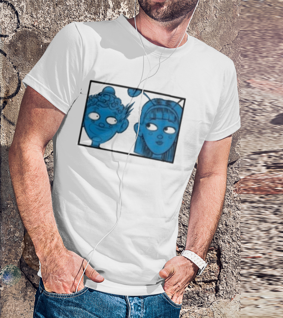 Homestuck Whistles Comic Characters Blue Faces Retro Style T-Shirt