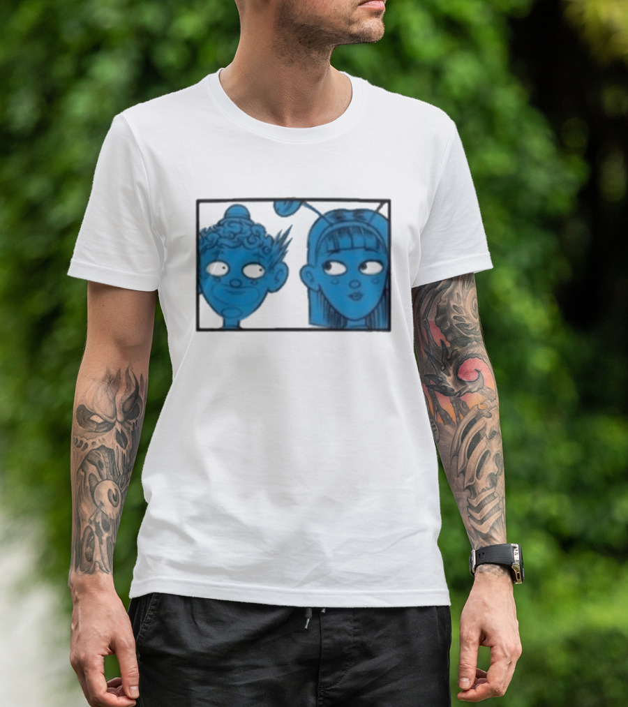 Homestuck Whistles Comic Characters Blue Faces Retro Style T-Shirt