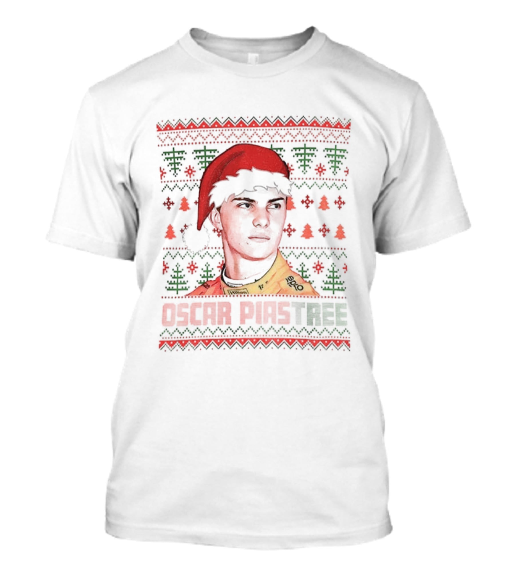 Oscar Piastree Santa Hat Merry Christmas T-Shirt