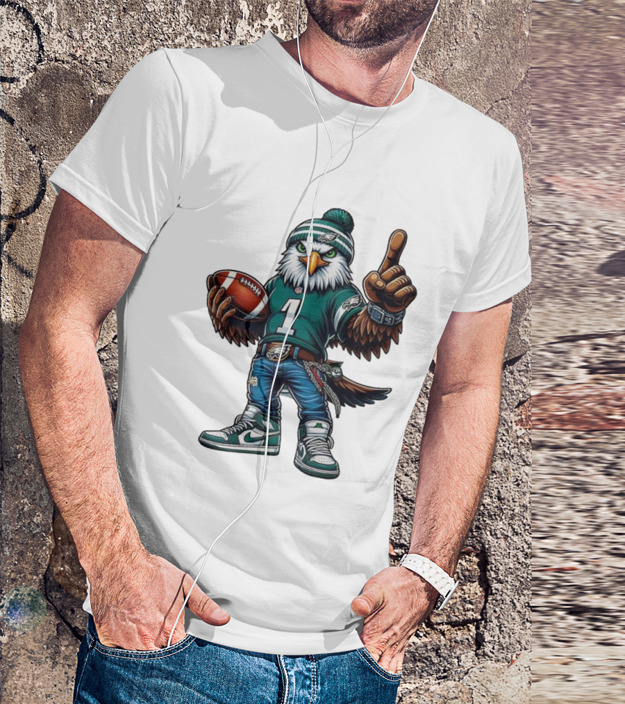 Philadelphia Eagles Mascot Number 1 Football Fan Gear T-Shirt