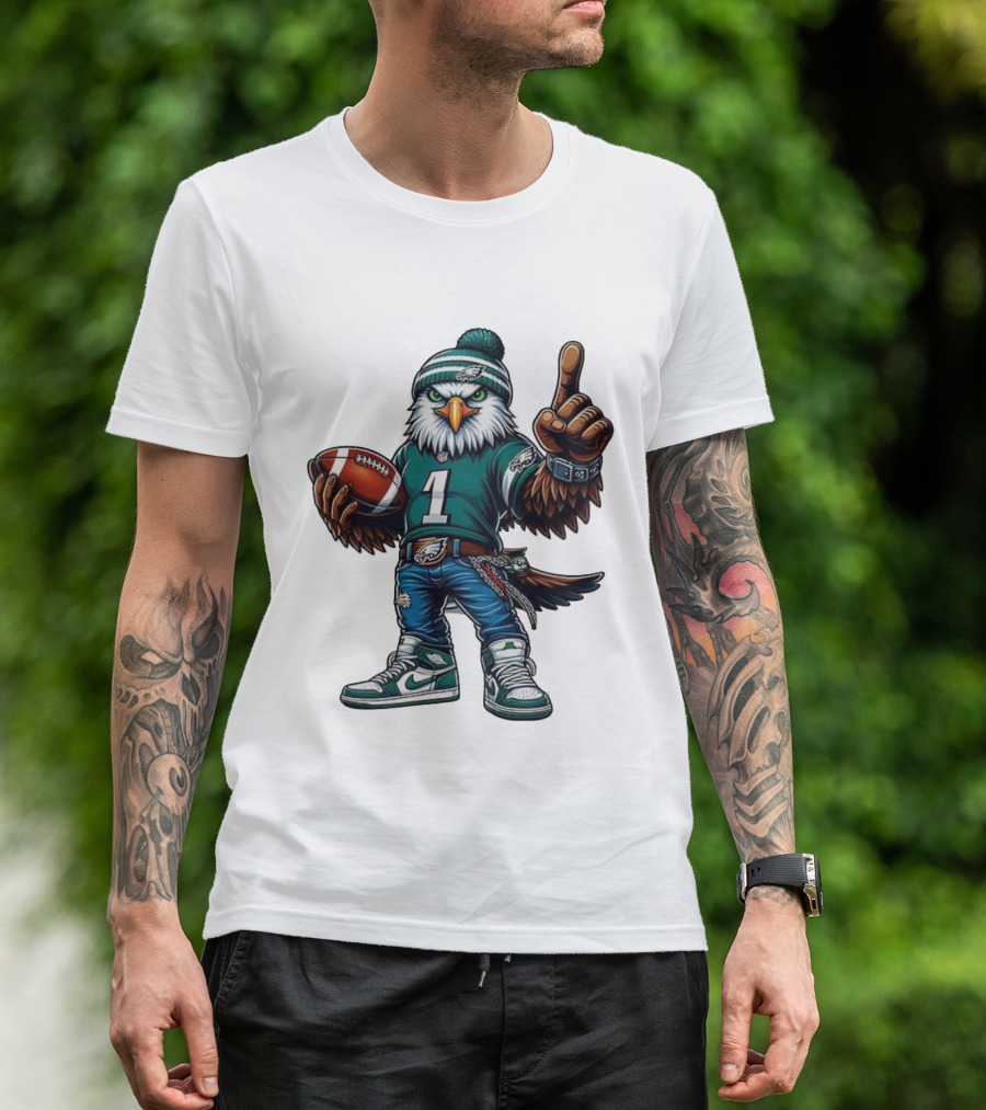 Philadelphia Eagles Mascot Number 1 Football Fan Gear T-Shirt