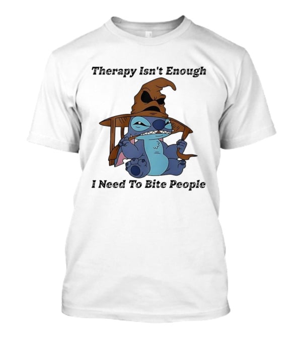 Therapy Isn't Enough I Need To Bite People Stitch Mood T-Shirt