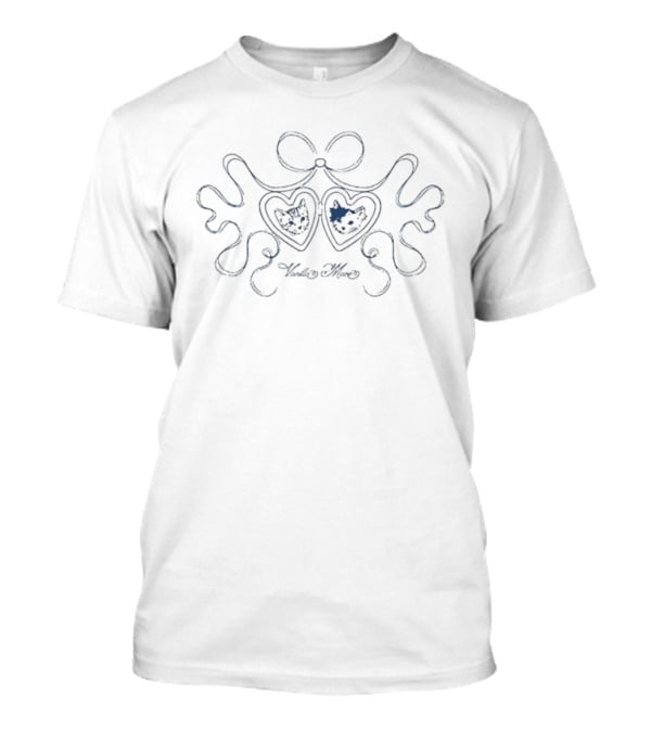 Vanilla Mace Cats Heart Bow Design T-Shirt