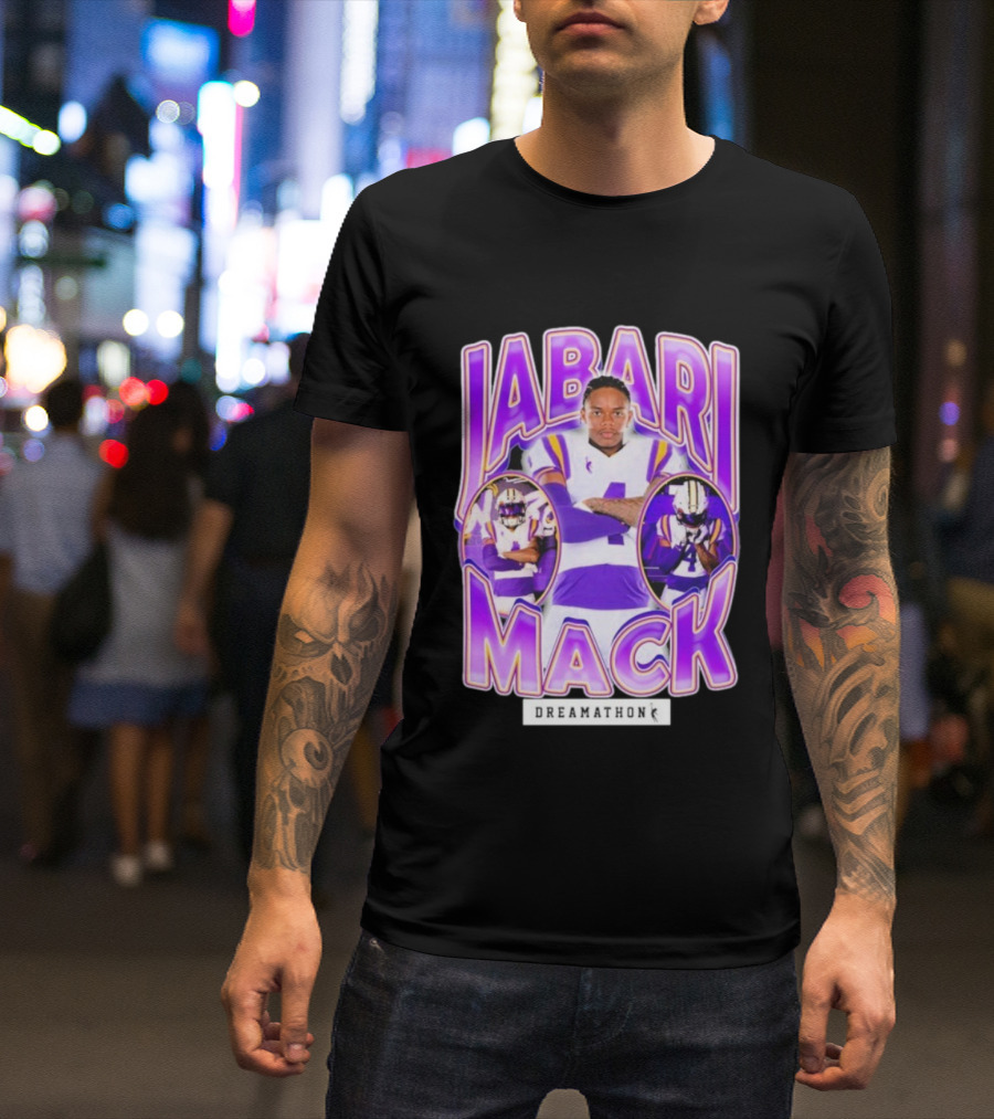Jabari Mack Purple And White Dreamathon Football LSU Tigers T-Shirt