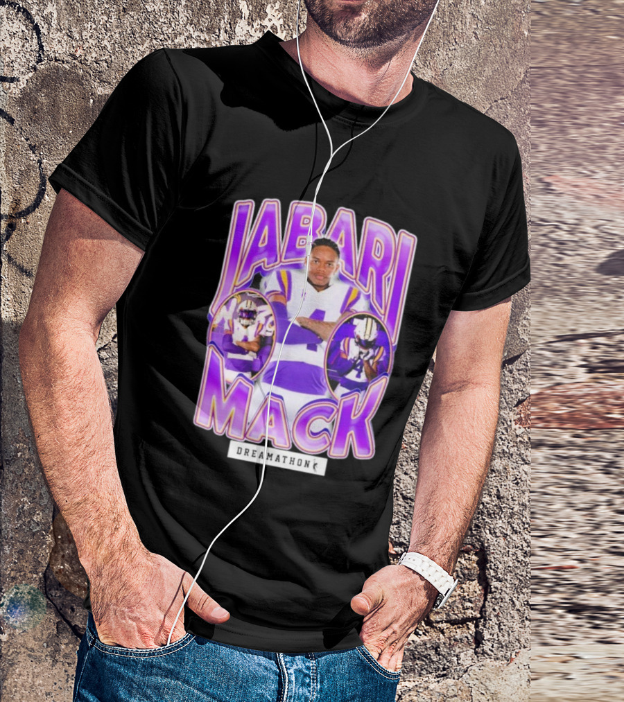 Jabari Mack Purple And White Dreamathon Football LSU Tigers T-Shirt
