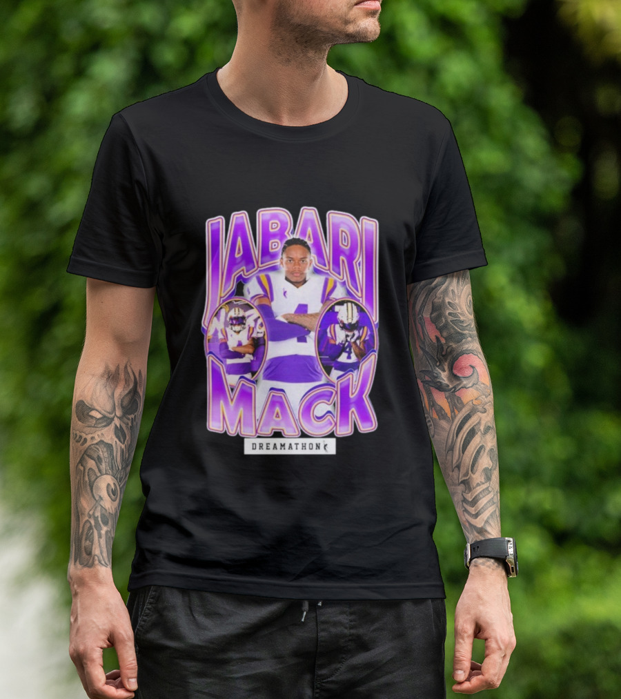 Jabari Mack Purple And White Dreamathon Football LSU Tigers T-Shirt