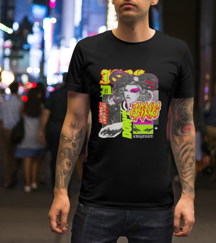 Jane Don't Glam Punk Retro Vibe Colorful Collage T-Shirt