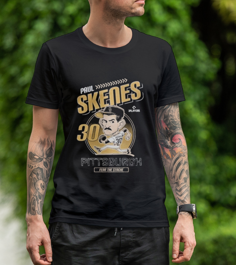 Paul Skenes Fear The Stache Pittsburgh 30 Caricature T-Shirt