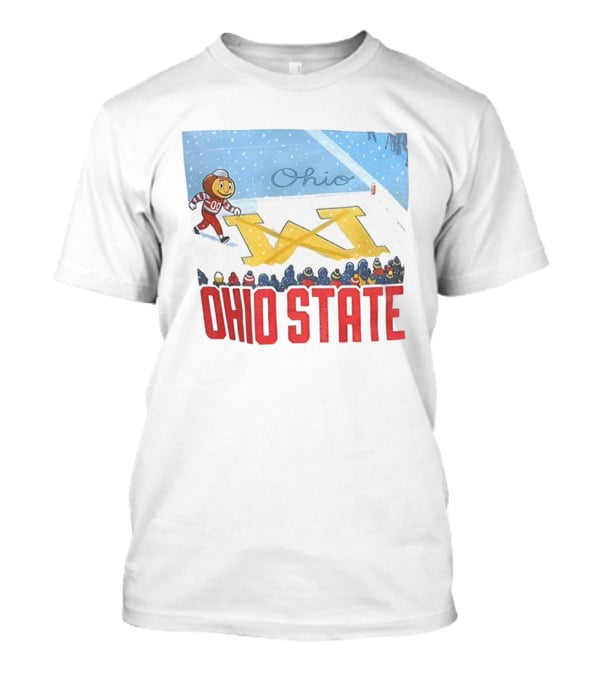 Ohio State Brutus Buckeye Crosses Out Michigan Snow Go Buckeyes Christmas T-Shirt