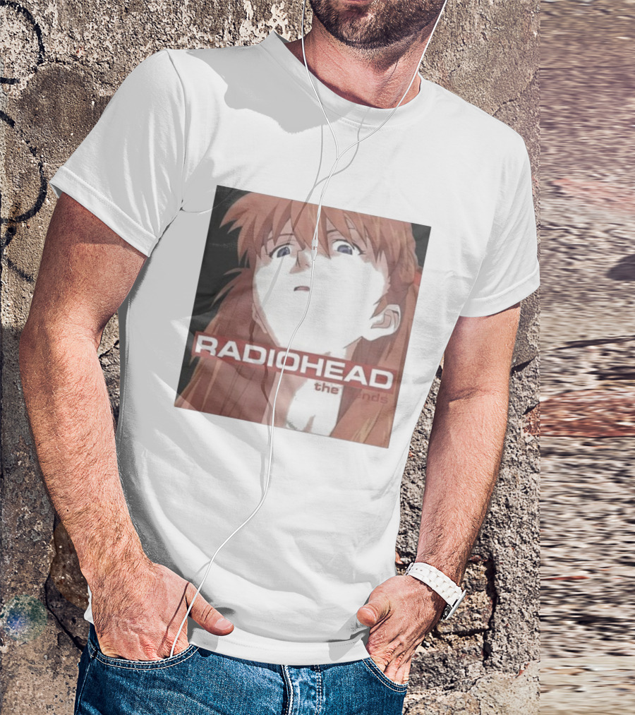 Radiohead The Bends Asuka Langley Soryu Anime Crossover Fan Art T-Shirt