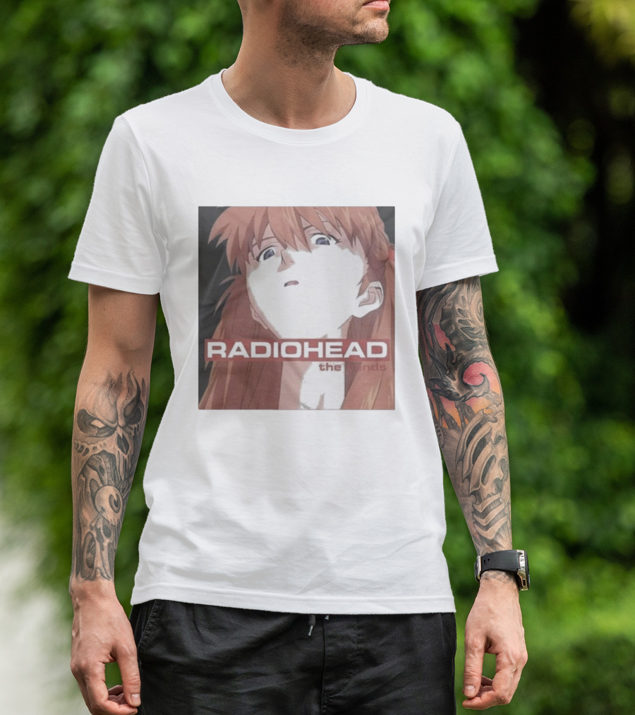 Radiohead The Bends Asuka Langley Soryu Anime Crossover Fan Art T-Shirt