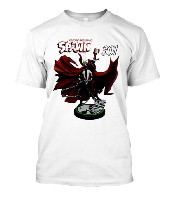 Record Breaking Spawn 301 Comic Iconic Red Cape Hero T-Shirt