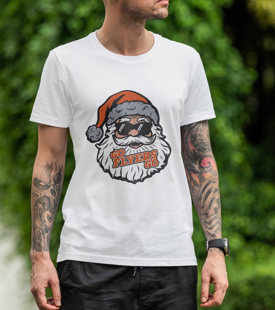 Santa Claus Go Flyers Go Philadelphia Hockey Christmas 2025 T-Shirt