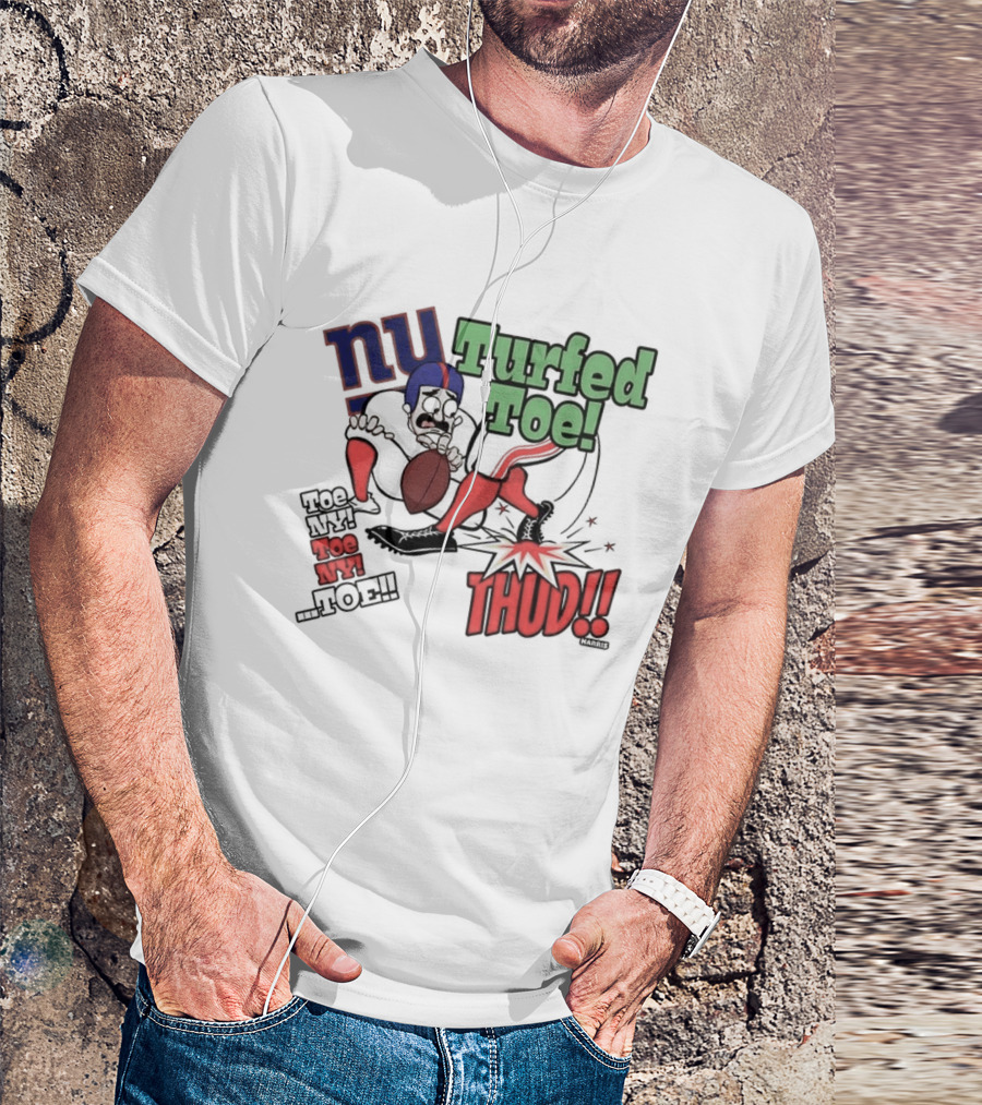 New York Giants Turfed Toe Cartoon NY Thud Football T-Shirt