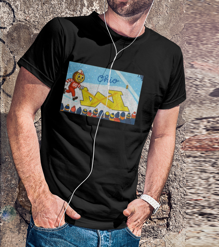 Ohio State Buckeyes Brutus Snow Beats Michigan Wolverines Rivalry Victory Winter Scene T-Shirt