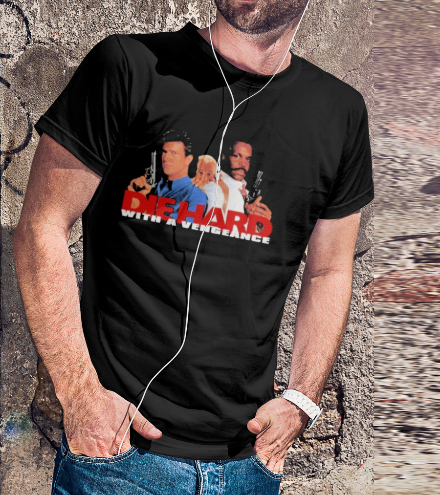 Die Hard With A Vengeance Movie Bruce Willis And Samuel L. Jackson Gun Art T-Shirt