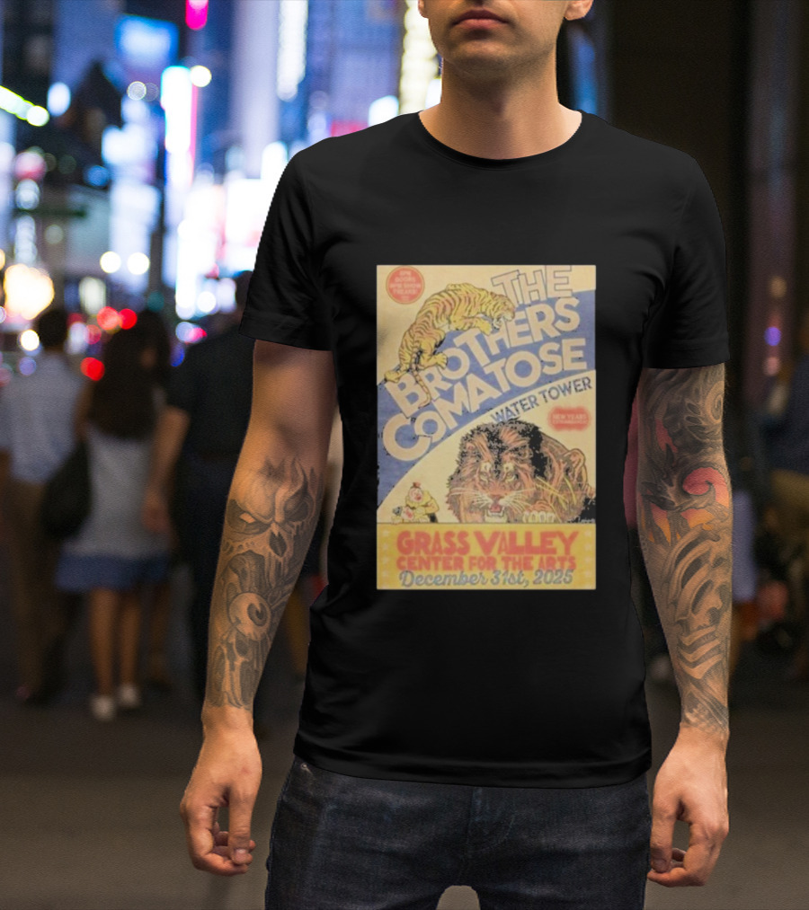 The Brothers Comatose Water Tower New Year Grass Valley Center For The Arts December 31st 2025 T-Shirt