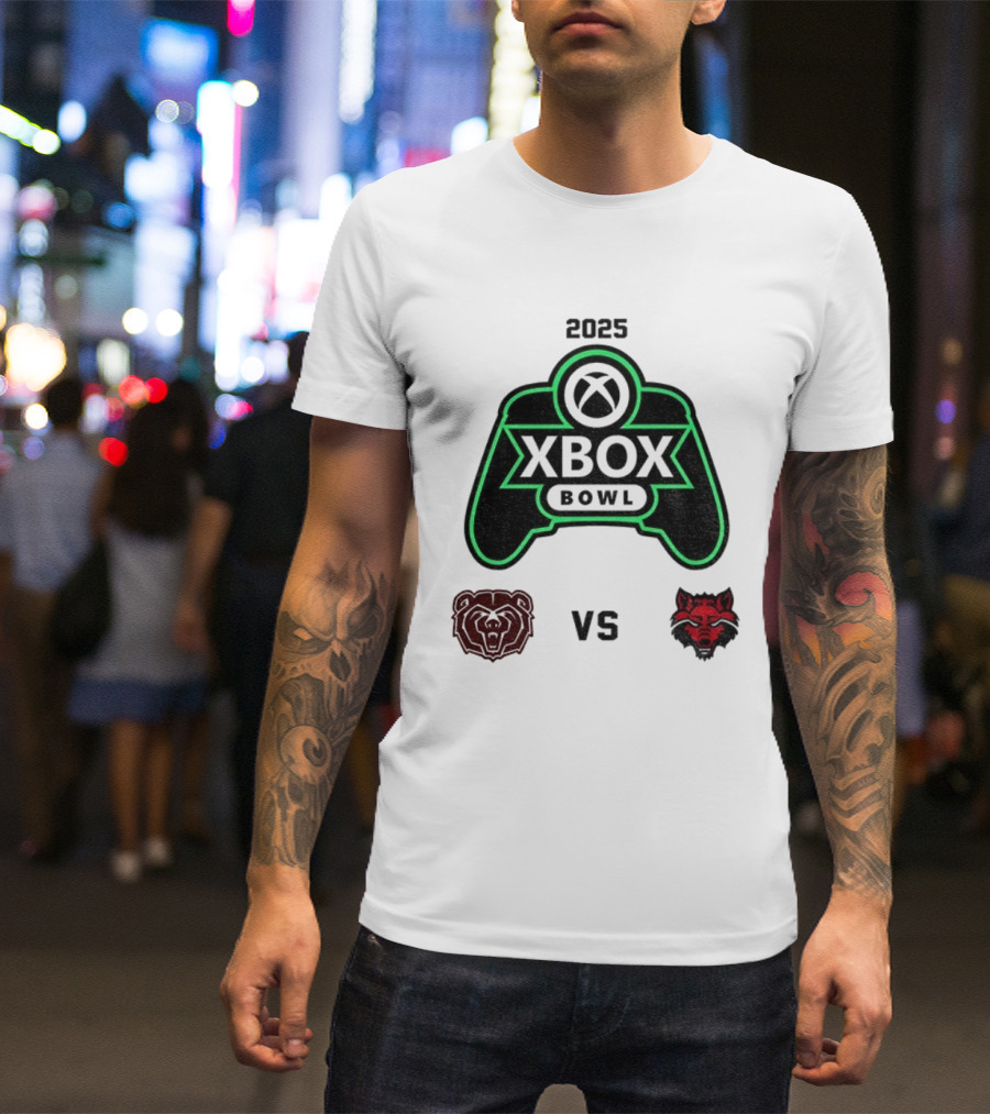 2025 Xbox Bowl Missouri State Bears Vs Arkansas State Red Wolves Showdown T-Shirt