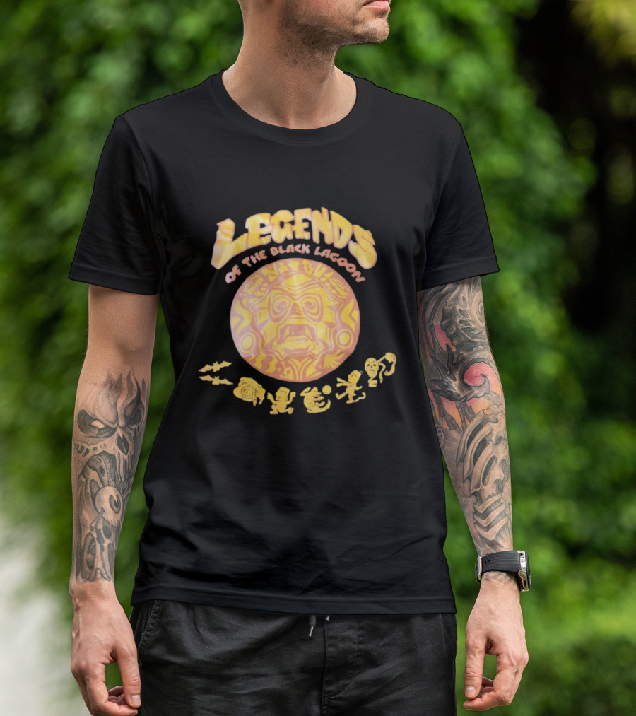 Legends Of The Black Lagoon Aztec-Inspired Face And Symbols T-Shirt