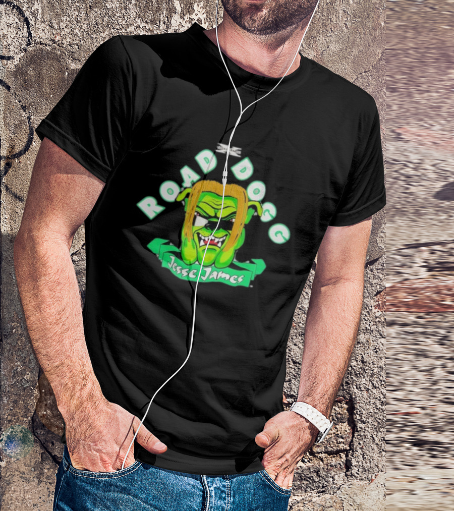 Road Dogg Jesse James 1998 WWF D-Generation X Neon Monster Face T-Shirt