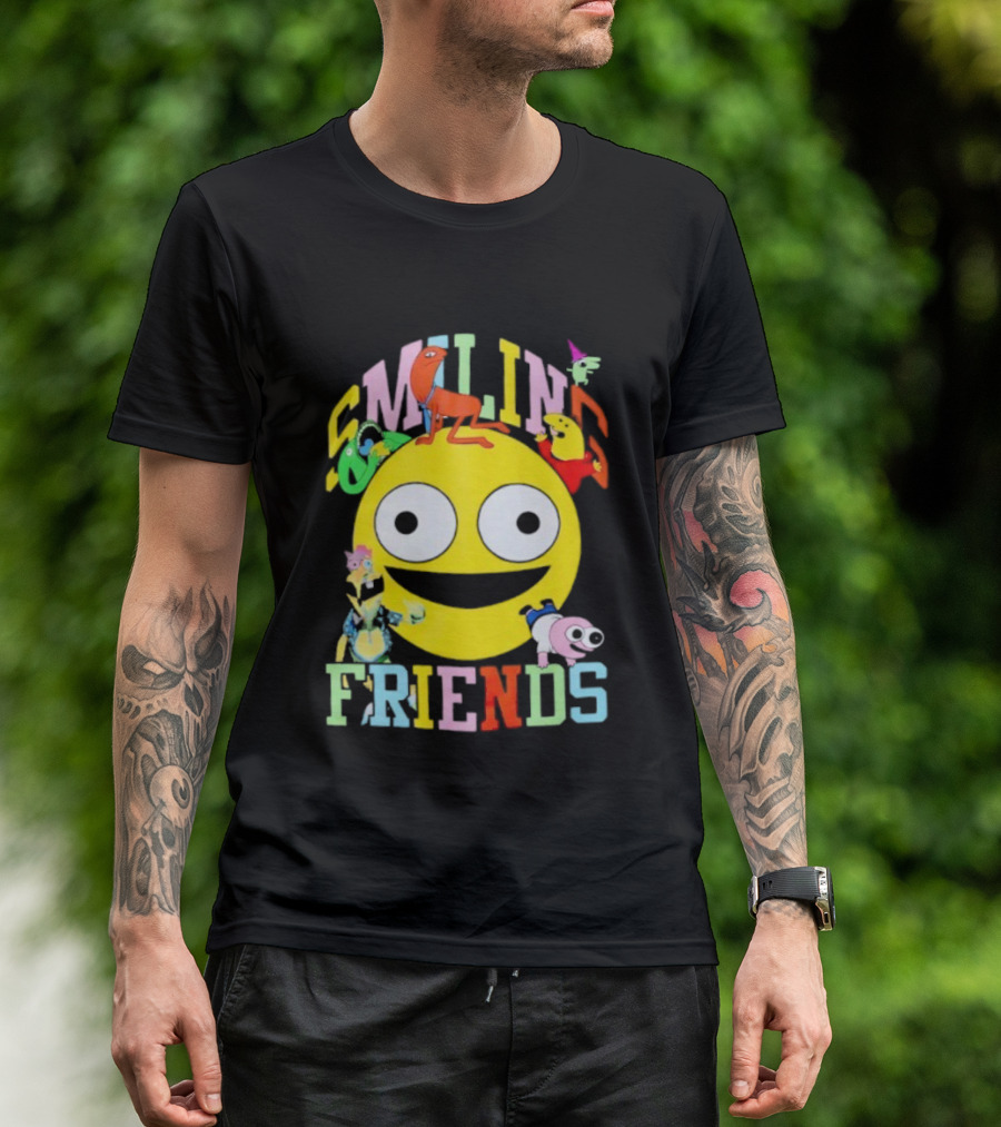 Smiling Friends Colorful Characters With Large Yellow Smile Face T-Shirt